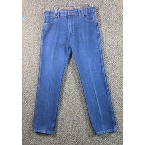 Wrangler Jeans Mens 34x30 Blue Cotton Western Denim Cowboy Cut 013MWZPW